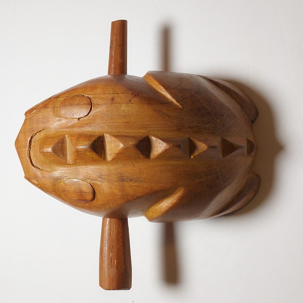 Wooden Frog Rasp Musical Instrument Percussion Hand Crafted - Picture 3 of 13